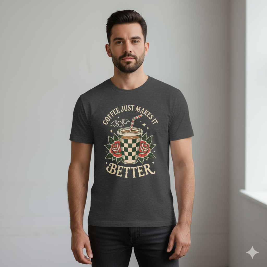 Coffee Just Makes It Better - Unisex Classic Crew T-Shirt